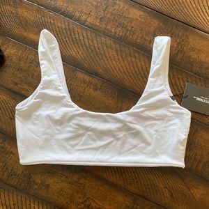White bikini top - square neck bralette - PLT